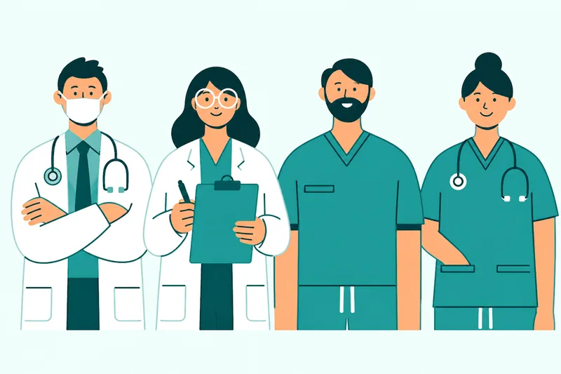 Illustration of a healthcare care coordination team